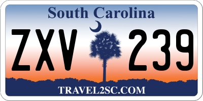 SC license plate ZXV239