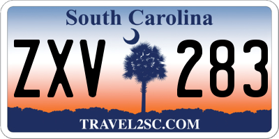 SC license plate ZXV283