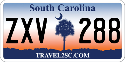 SC license plate ZXV288