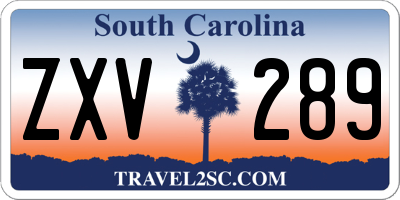 SC license plate ZXV289