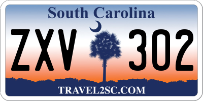 SC license plate ZXV302