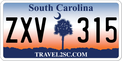 SC license plate ZXV315