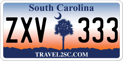 SC license plate ZXV333