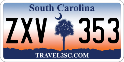 SC license plate ZXV353