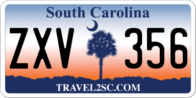 SC license plate ZXV356