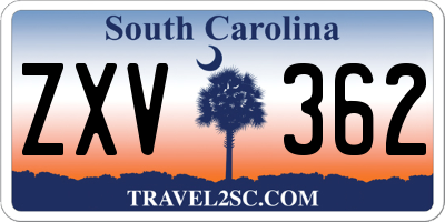 SC license plate ZXV362