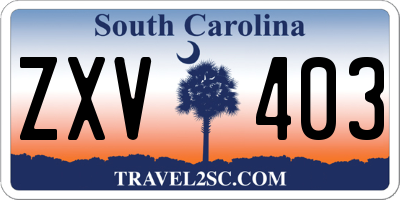 SC license plate ZXV403