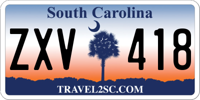 SC license plate ZXV418