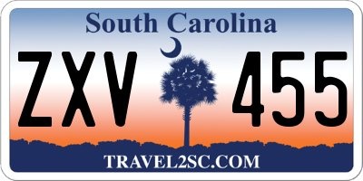 SC license plate ZXV455