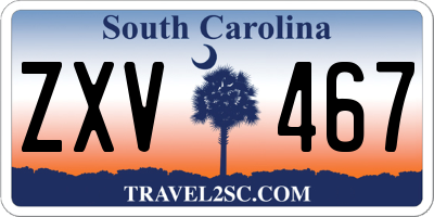 SC license plate ZXV467