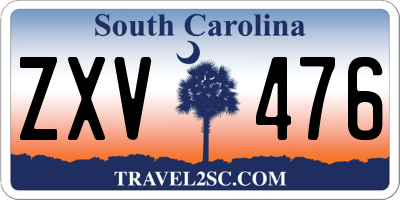 SC license plate ZXV476