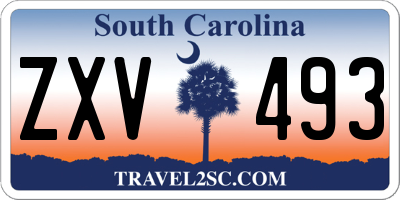 SC license plate ZXV493