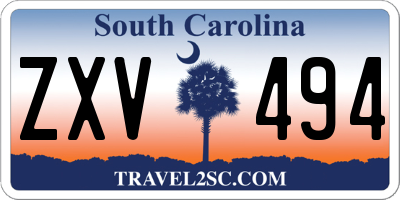 SC license plate ZXV494