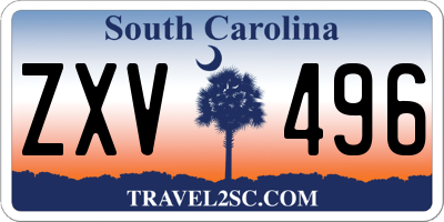 SC license plate ZXV496