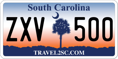 SC license plate ZXV500