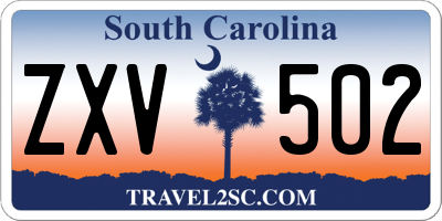 SC license plate ZXV502
