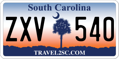 SC license plate ZXV540