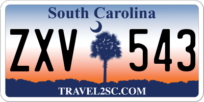 SC license plate ZXV543