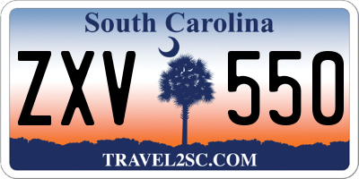 SC license plate ZXV550