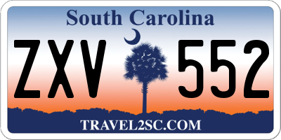SC license plate ZXV552