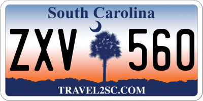 SC license plate ZXV560