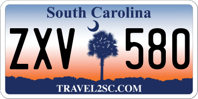 SC license plate ZXV580