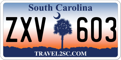 SC license plate ZXV603