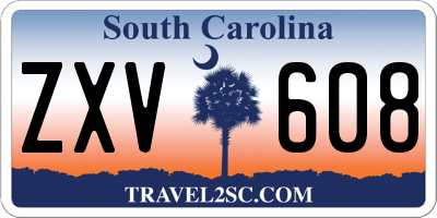 SC license plate ZXV608
