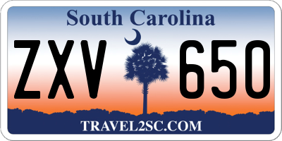 SC license plate ZXV650