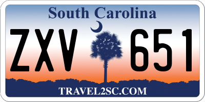 SC license plate ZXV651