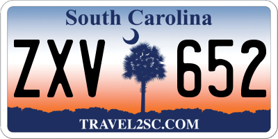 SC license plate ZXV652