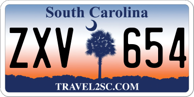 SC license plate ZXV654