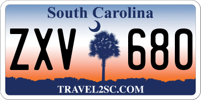 SC license plate ZXV680