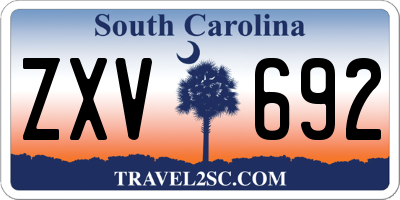 SC license plate ZXV692