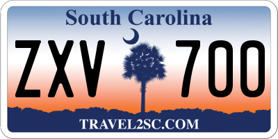 SC license plate ZXV700