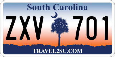 SC license plate ZXV701
