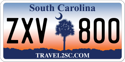 SC license plate ZXV800