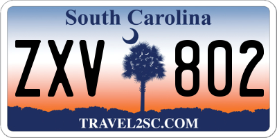 SC license plate ZXV802