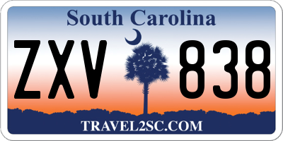 SC license plate ZXV838