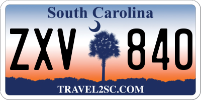SC license plate ZXV840