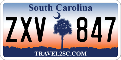 SC license plate ZXV847
