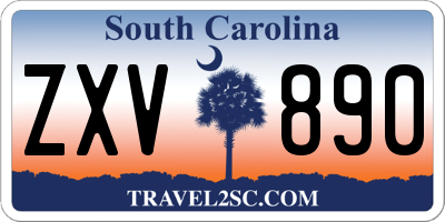 SC license plate ZXV890