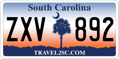 SC license plate ZXV892
