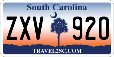 SC license plate ZXV920
