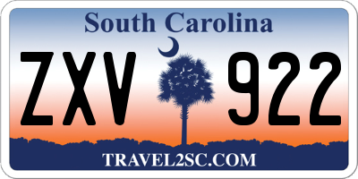SC license plate ZXV922