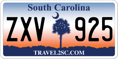 SC license plate ZXV925