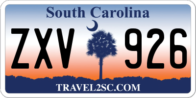 SC license plate ZXV926