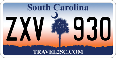 SC license plate ZXV930