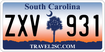 SC license plate ZXV931