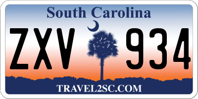 SC license plate ZXV934